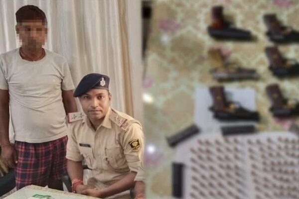 Crime News: 6 देसी पिस्टल और 150 गोलियों की बड़ी खेप के साथ कुख्यात हथियार तस्कर गिरफ्तार